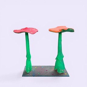 Paddenstoel duo hout fluo