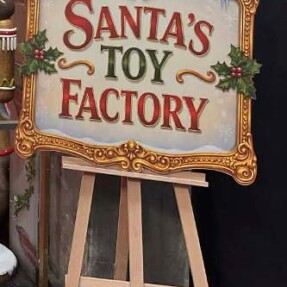 Schildersezel met bord Santa