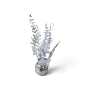 Spiegelbol met deco zilver